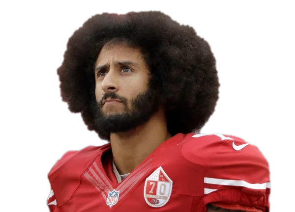 Colin Kaepernick in Red 49ers Jersey PNG