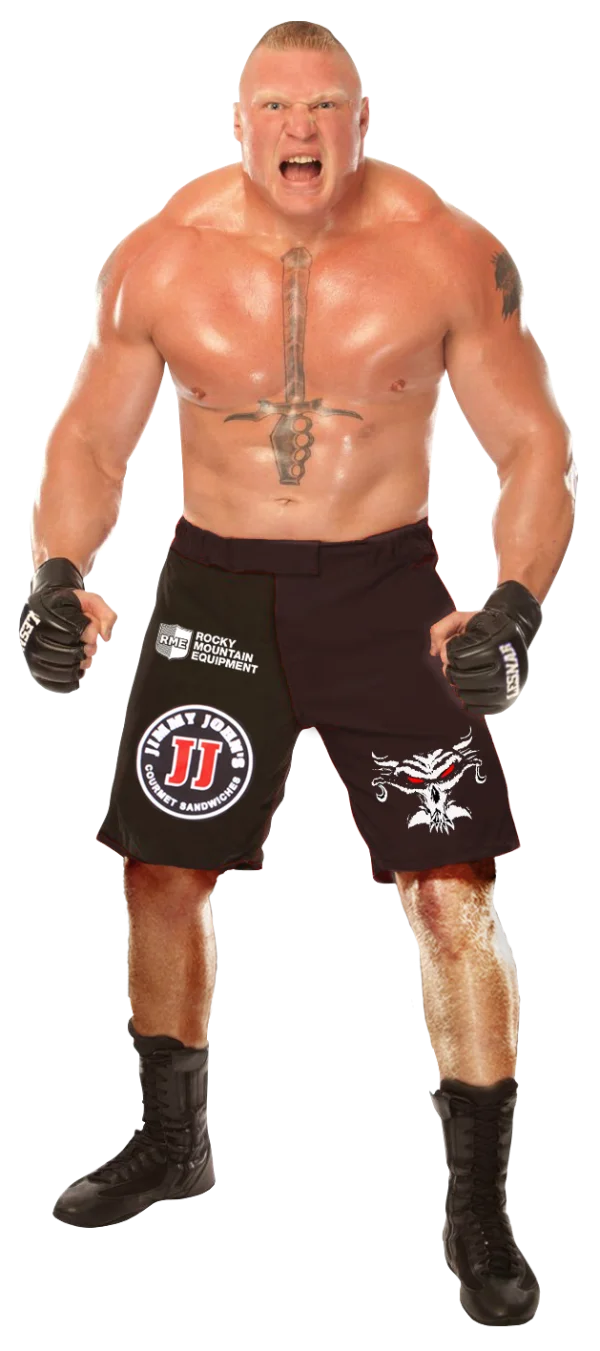 Brock Lesnar Yelling in Fighting Stance PNG