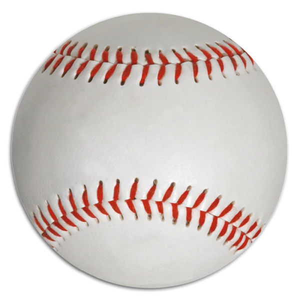 White Baseball with Red Stitching PNG
