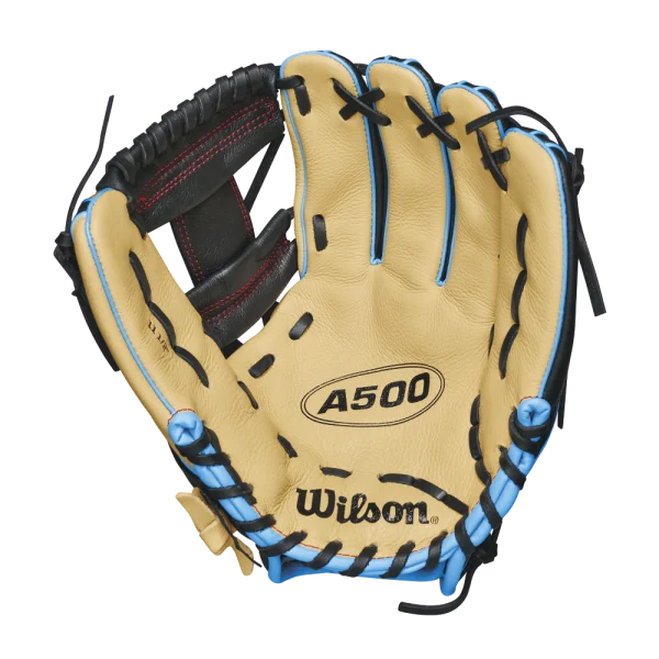Wilson A500 Beige and Blue Baseball Glove PNG