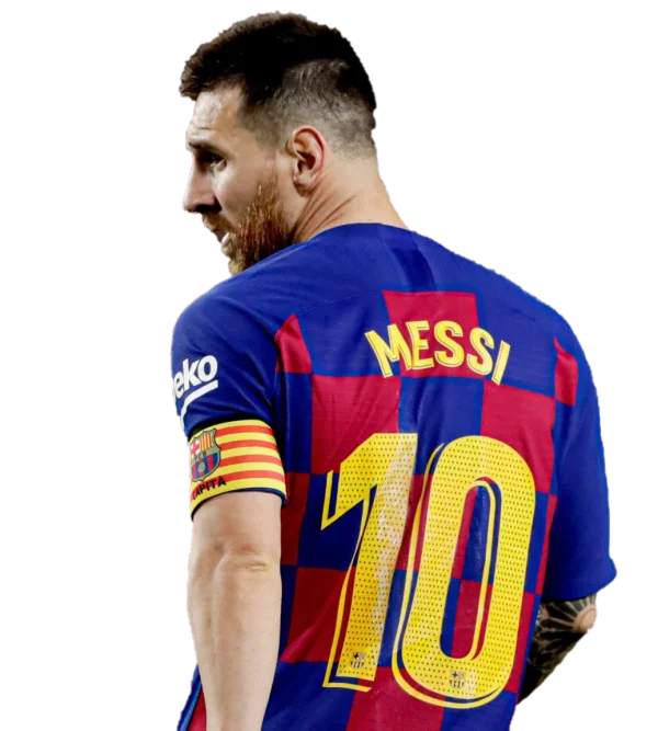 Lionel Messi FC Barcelona Jersey #10 Back View PNG