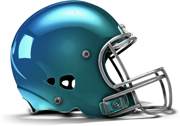 Blue Green Football Helmet Side View PNG