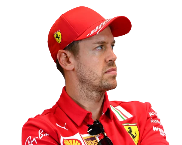 Sebastian Vettel in Red Ferrari Team Gear PNG