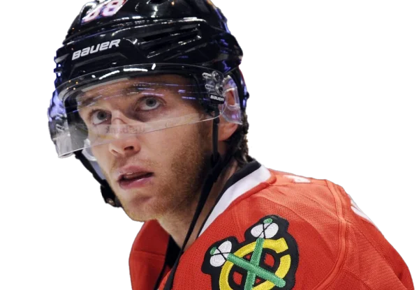 Hockey Player in Chicago Blackhawks Jersey PNG