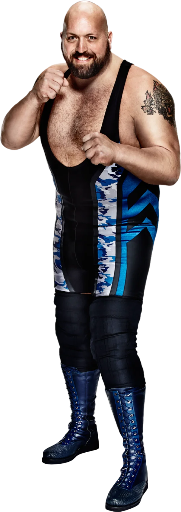 Big Show Wrestler in Blue Camouflage Singlet PNG