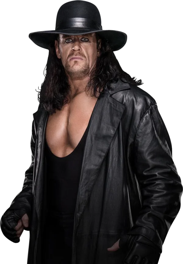The Undertaker in Black Hat and Trench Coat PNG