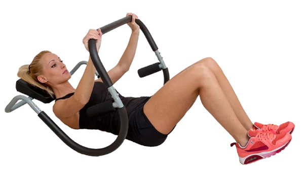 Woman Using Abdominal Trainer Machine PNG