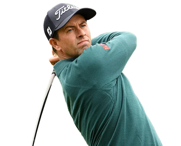 Professional Male Golfer Mid-Swing PNG