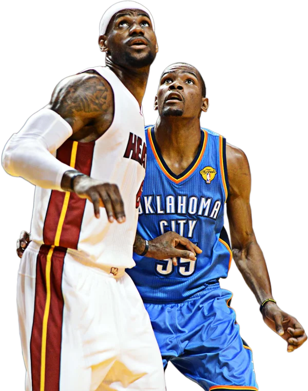 LeBron James and Kevin Durant NBA Finals Standoff PNG
