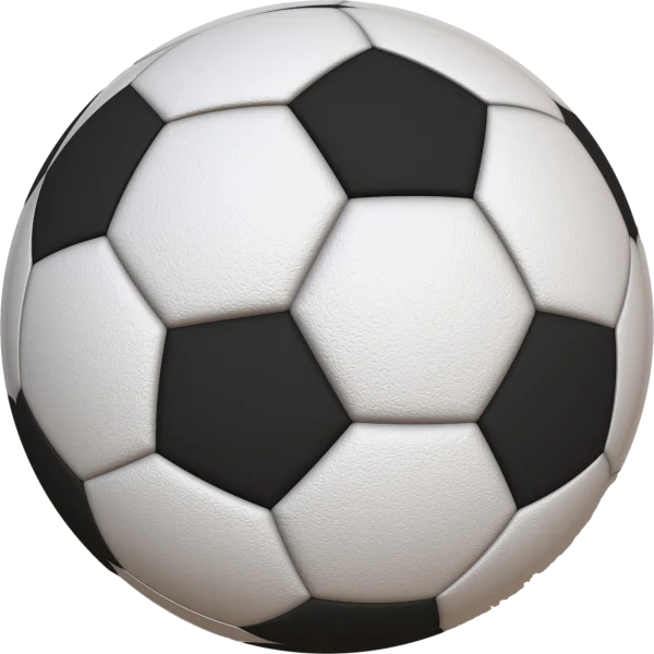 Realistic Black and White Soccer Ball PNG
