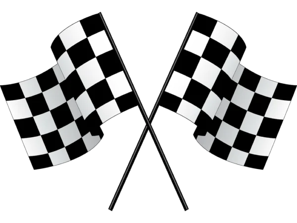 Two Crossed Checkered Racing Flags PNG