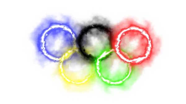 Glowing Olympic Rings Logo PNG