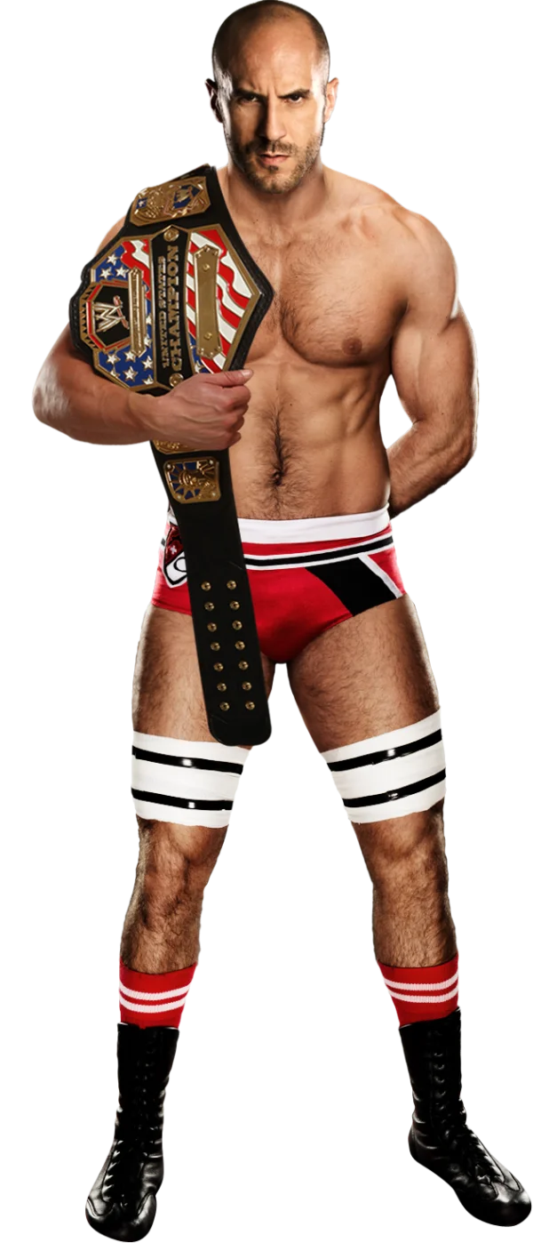 Professional Wrestler Cesaro with WWE United States Championship Belt PNG