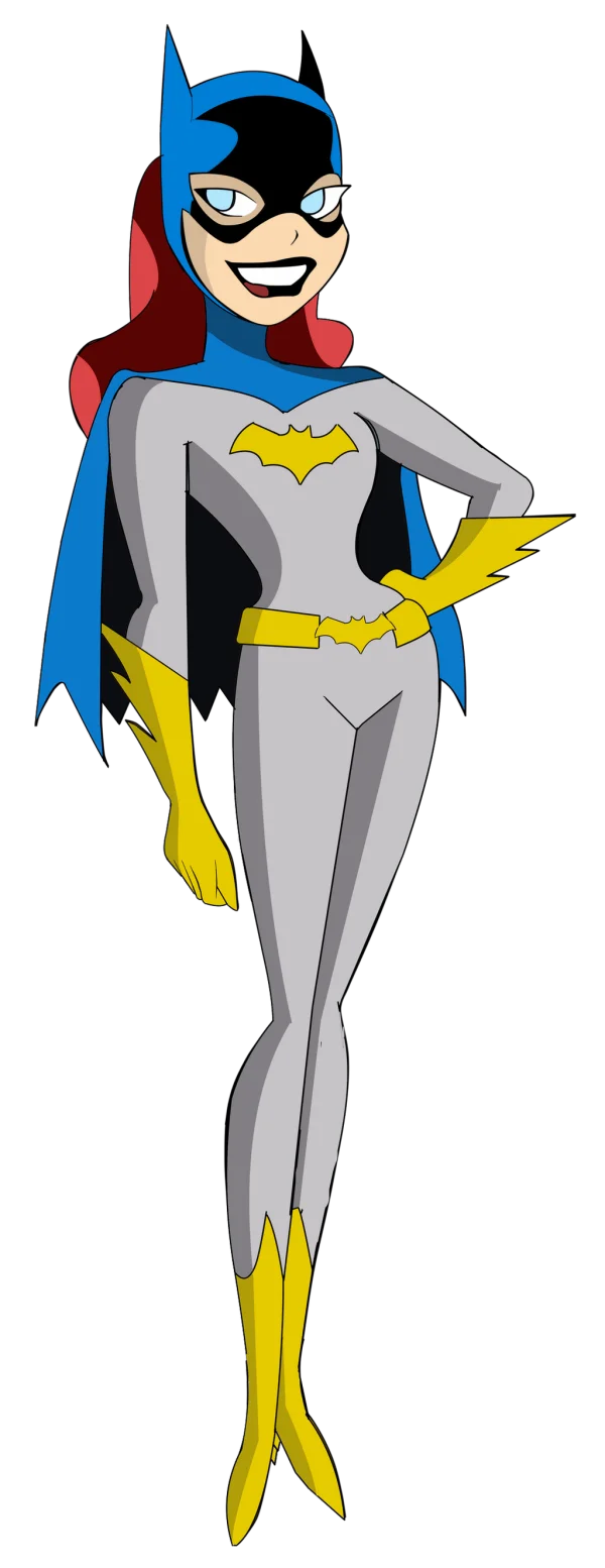 Batgirl Animated Series Grey and Blue Costume PNG
