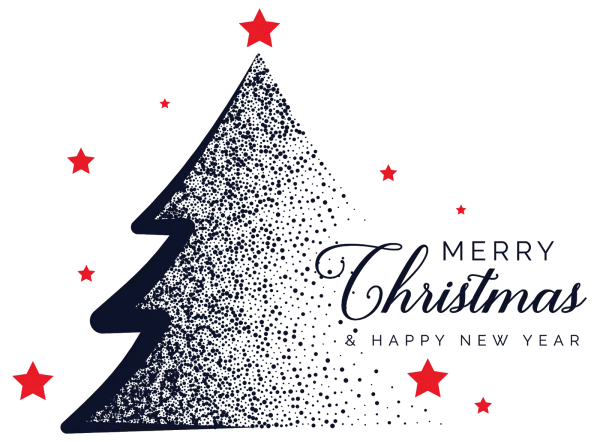 Stylized Christmas Tree Silhouette with Merry Christmas Text PNG