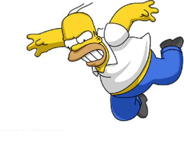 Homer Simpson Running Strained Expression PNG