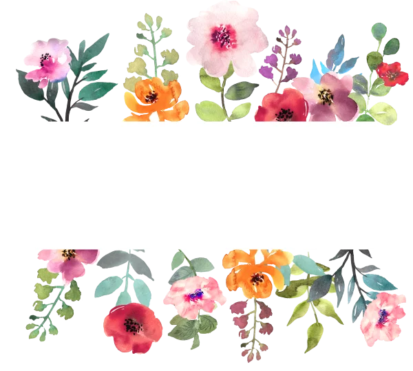 Watercolor Floral Frame Border PNG
