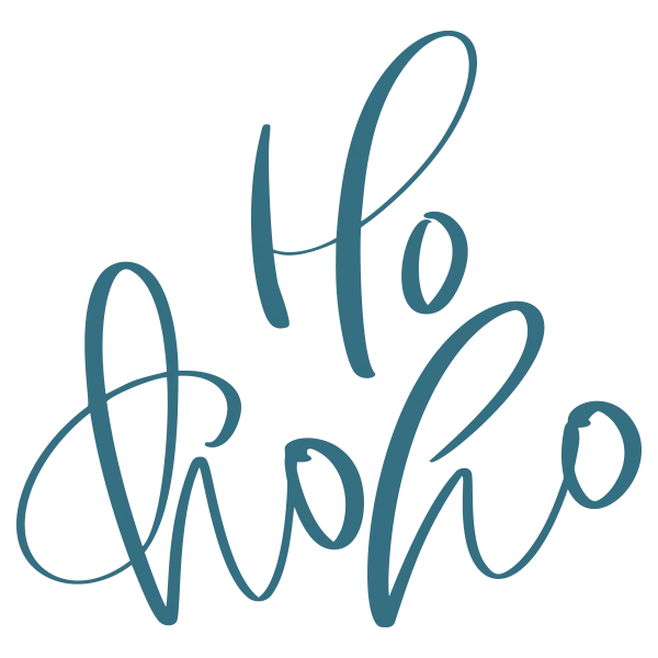 Dark Teal Script 'Ho Ho Ho' Text PNG