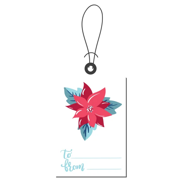 Christmas Gift Tag with Poinsettia and To From Fields PNG