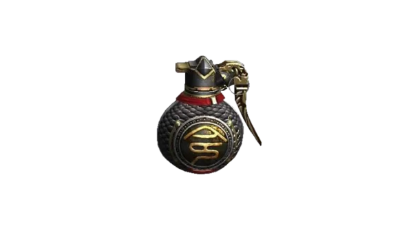 Fantasy Dragon Scale Grenade with Gold Emblem PNG