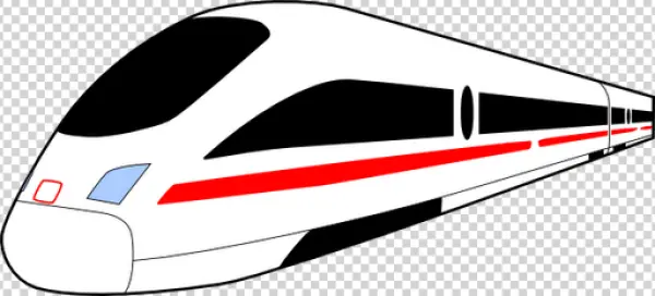 Modern White High-Speed Train PNG Transparent