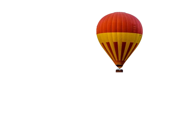 Red and Yellow Striped Hot Air Balloon PNG