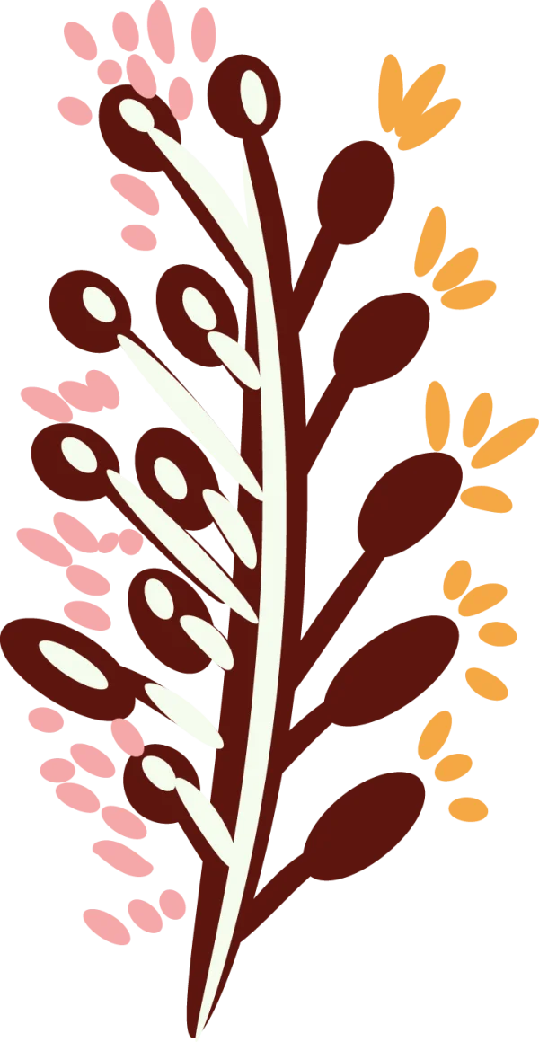 Abstract Stylized Botanical Stem PNG