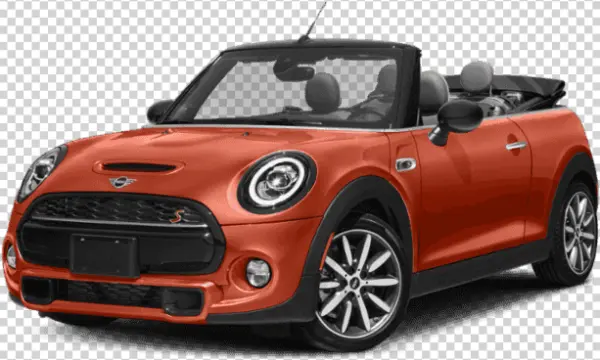 Orange Mini Cooper Convertible Car PNG Transparent