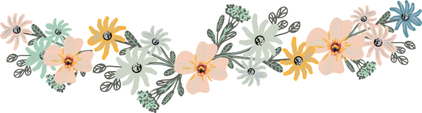 Pastel Floral Border Garland PNG