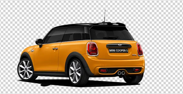 Orange Mini Cooper S Car PNG Transparent Background