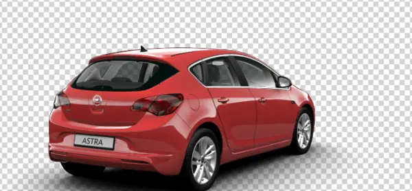 Red Opel Astra Hatchback Car PNG Transparent Background