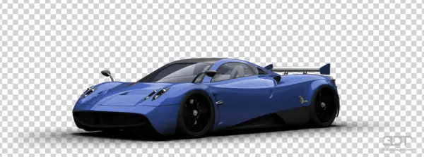 Blue Pagani Huayra Sports Car PNG Transparent Background