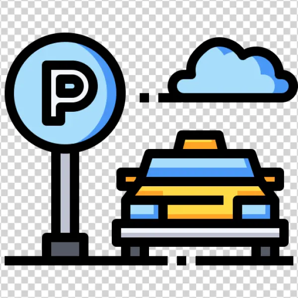 Taxi and Parking Sign Icon PNG Transparent
