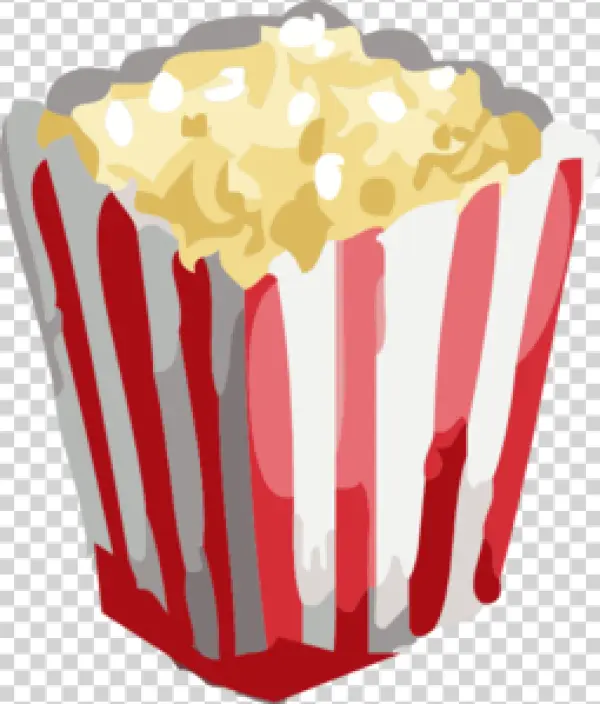 Popcorn in Striped Bucket PNG Transparent Background