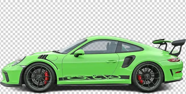 Lime Green Porsche 911 GT3 RS Sports Car PNG