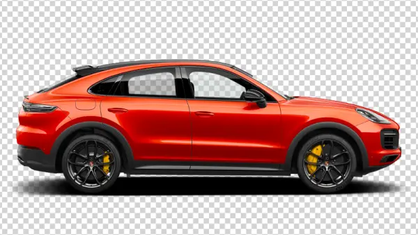 Red Porsche Cayenne Coupe PNG Transparent Background