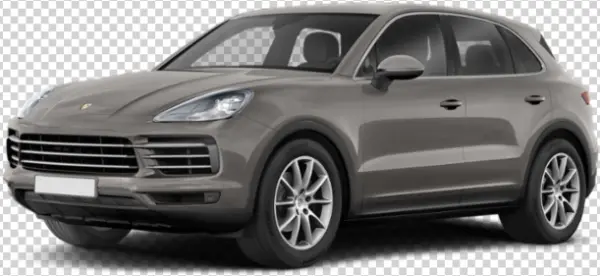 Gray Porsche Cayenne SUV PNG Transparent Background