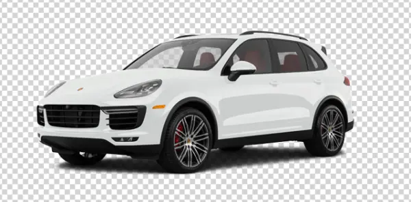 White Porsche Cayenne SUV PNG Transparent Background