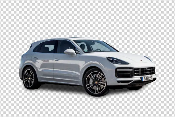 White Porsche Cayenne SUV PNG Transparent Background
