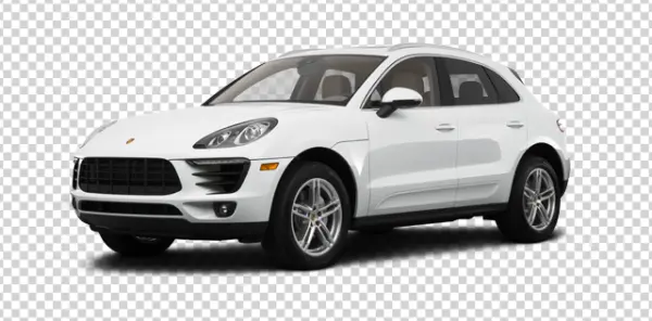 White Porsche Macan SUV PNG Transparent Background