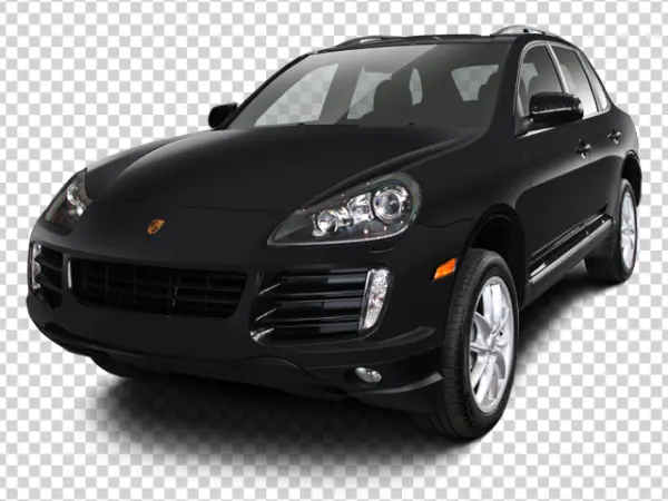 Black Porsche Cayenne SUV PNG Transparent Background