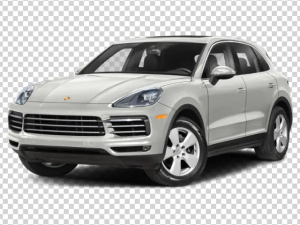 White Porsche Cayenne SUV PNG Transparent Background