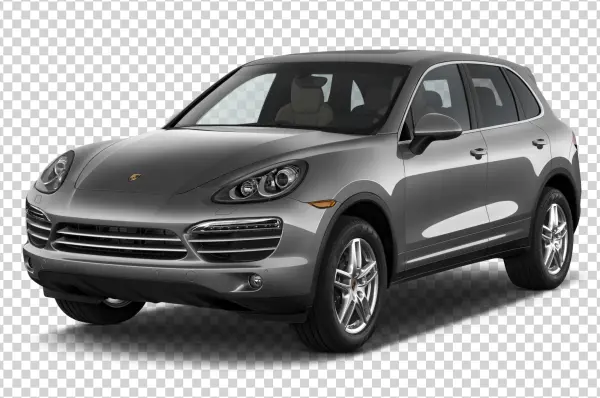 Grey Porsche Cayenne SUV PNG Transparent Background