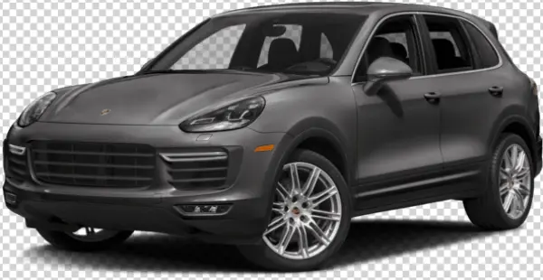 Grey Porsche Cayenne SUV PNG Transparent Background