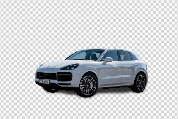 White Porsche Cayenne SUV PNG Transparent Background