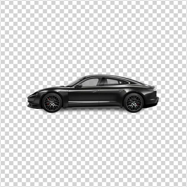 Dark Grey Porsche Taycan Electric Car PNG