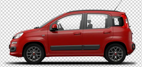 Red Fiat Panda Car PNG Transparent Background
