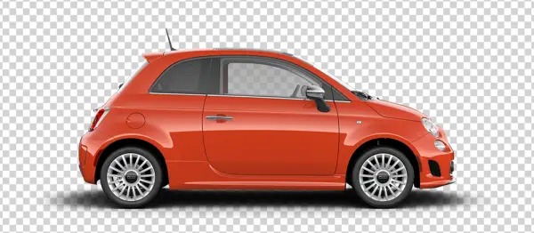 Red Fiat 500 Car PNG Transparent Background