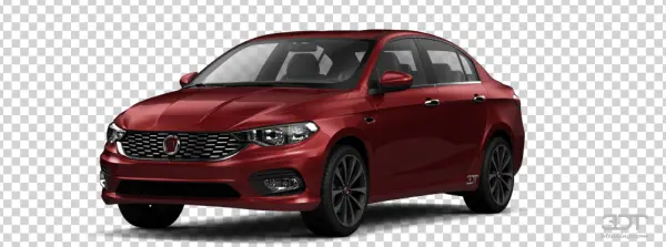Red Fiat Tipo Sedan PNG Transparent Background