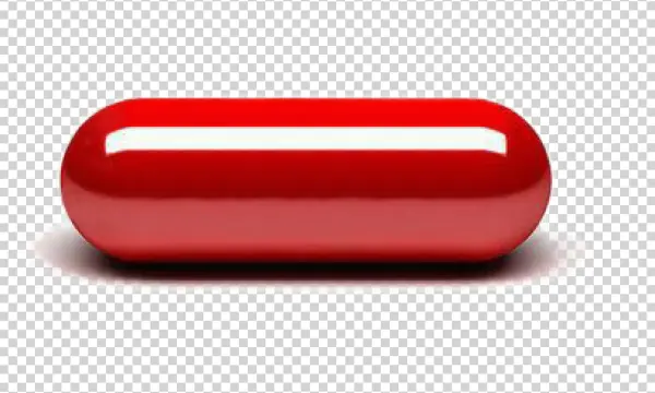 Glossy Red Capsule Button PNG Transparent Background